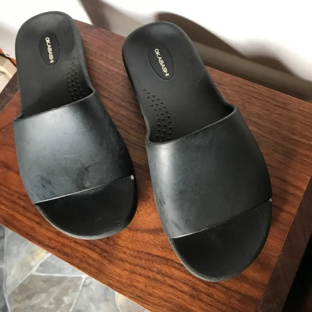 Okabashi Cruise Women's Slide Sandals in black, size 7